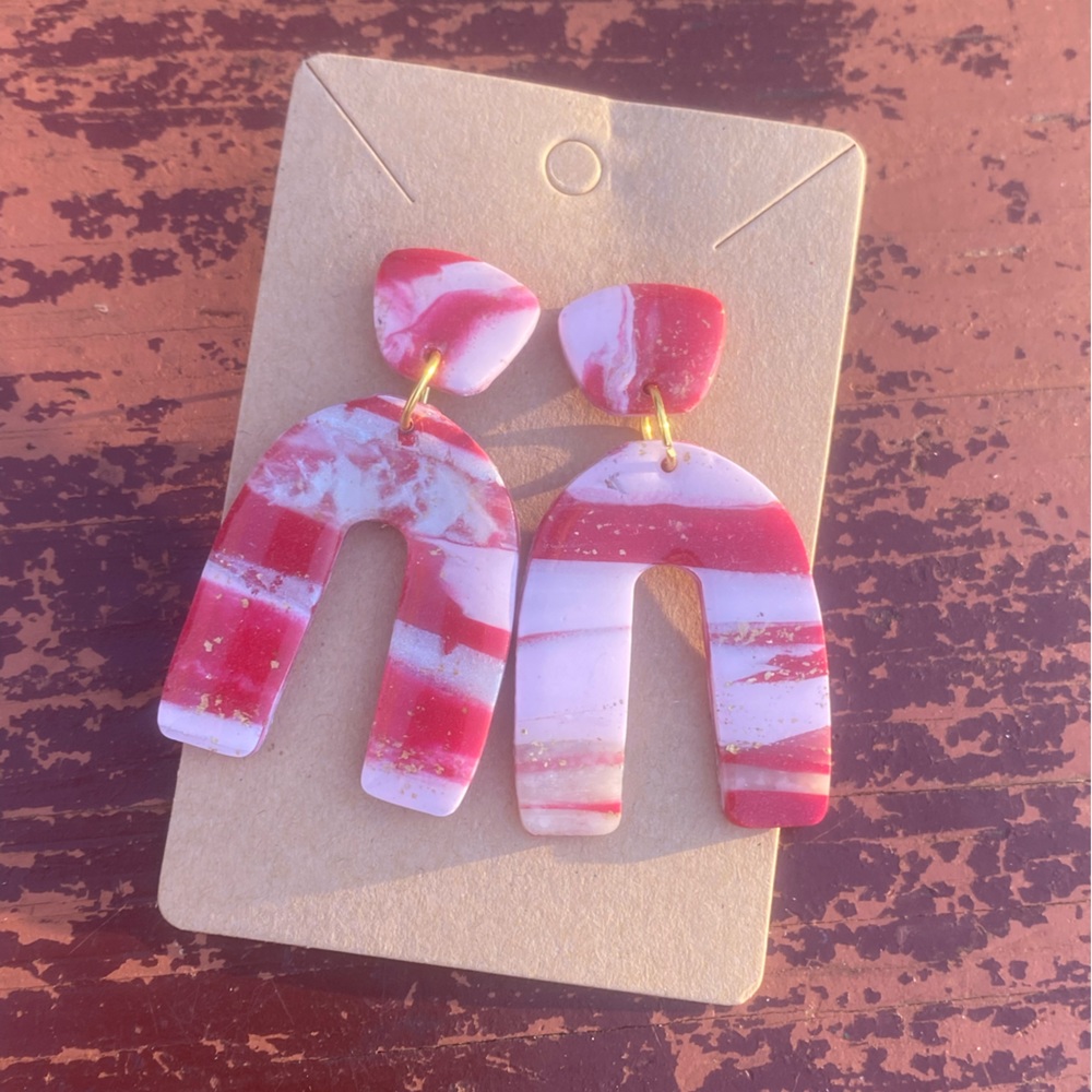 Marbled polymer clay earrings
